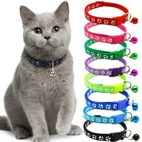 Kitten Collar with Bell, 4 Pack Breakaway Cat Collars with Safe Quick Release Buckle, Adjustable Soft Pet Collar for Small Medium Kitty Cats