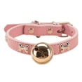 thumbnail image 1 of Kitten Collar with Bell, Soft Pu Leather Small Dog Collars Adjustable Buckle for Small Medium Tiny Female Male Pink, 1 of 6