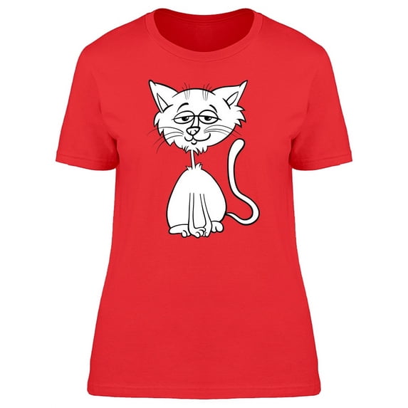 Kitten Cool Doodle Cartoon T-Shirt Women -Image by Shutterstock, Female Large