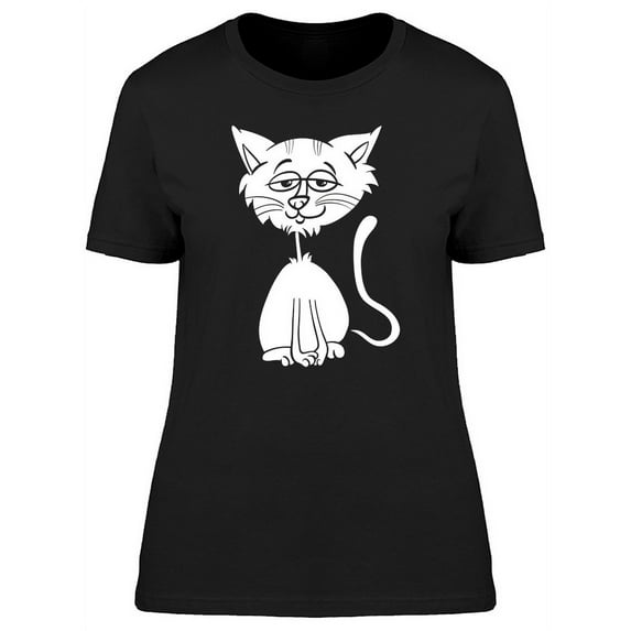 Kitten Cool Doodle Cartoon T-Shirt Women -Image by Shutterstock, Female Small