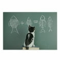 thumbnail image 1 of Kitten Cutting Board, Cat Doing Arithmetic with Fish Problem on a Blackboard for Kitty to Solve Fishbone, Decorative Tempered Glass Cutting and Serving Board, Small Size, Multicolor, by Ambesonne, 1 of 1