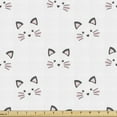 thumbnail image 1 of Ambesonne Kitten Fabric by the Yard Upholstery, Blushing Face Cartoon, 1 Yard, Grey Pale Pink, 1 of 5
