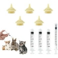 Kitten Feeding Nipples for Syring Nursing, 5 Pcs Bionic Silicone Nipples with 4Pcs Syring