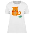 thumbnail image 1 of Kitten Finished Its Food T-Shirt Women -Image by Shutterstock, Female XX-Large, 1 of 2