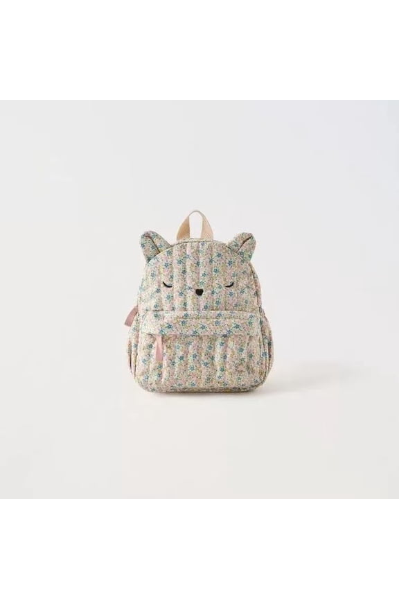 Kitten Floral Backpack Backpack Animal Shaped Cute Mini Backpack