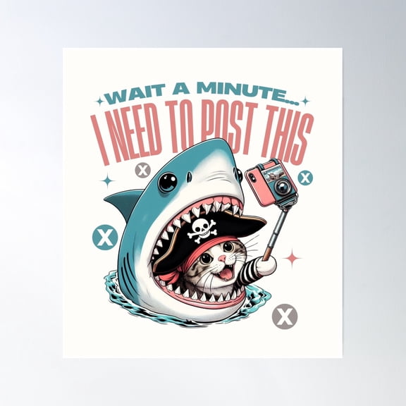 Kitten Fun Selfie Poster Wall Art, Modern Wall Decor, 24x24 UNFRAMED