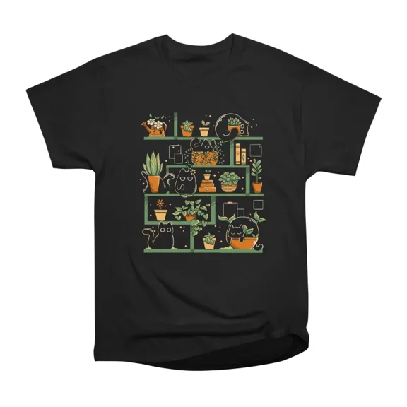 Kitten Garden Brown by Tobe Fonseca T-Shirt Tee Gift For Him Merch For Her Apparel For Fri
