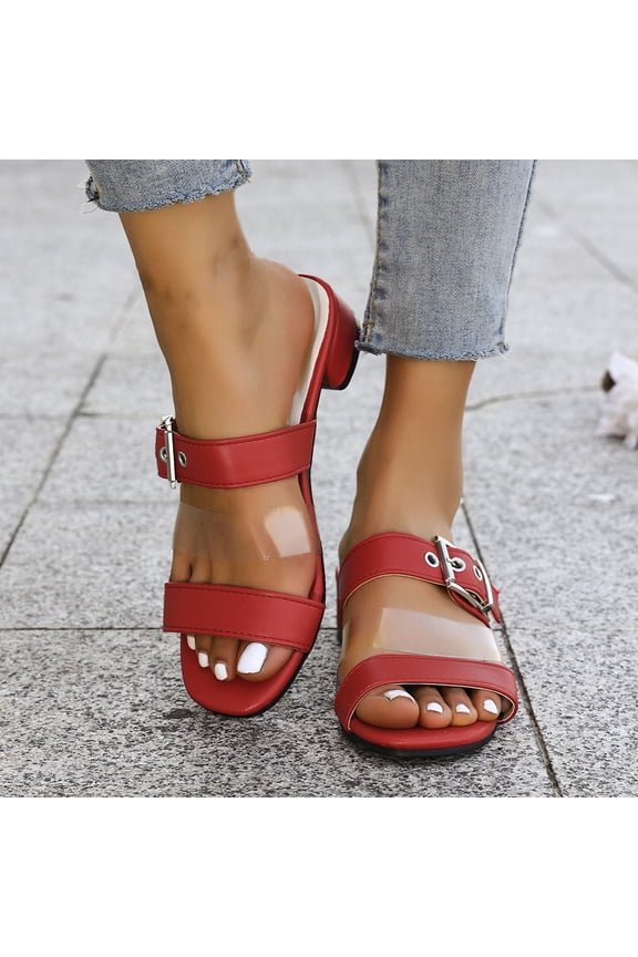 Kitten Heel Sandals Block Heel Design Low Heel Design Peep Toe Design Beach Vacation Wear Trendy Fashion Style Casual Daily Outfit Summer Sandals