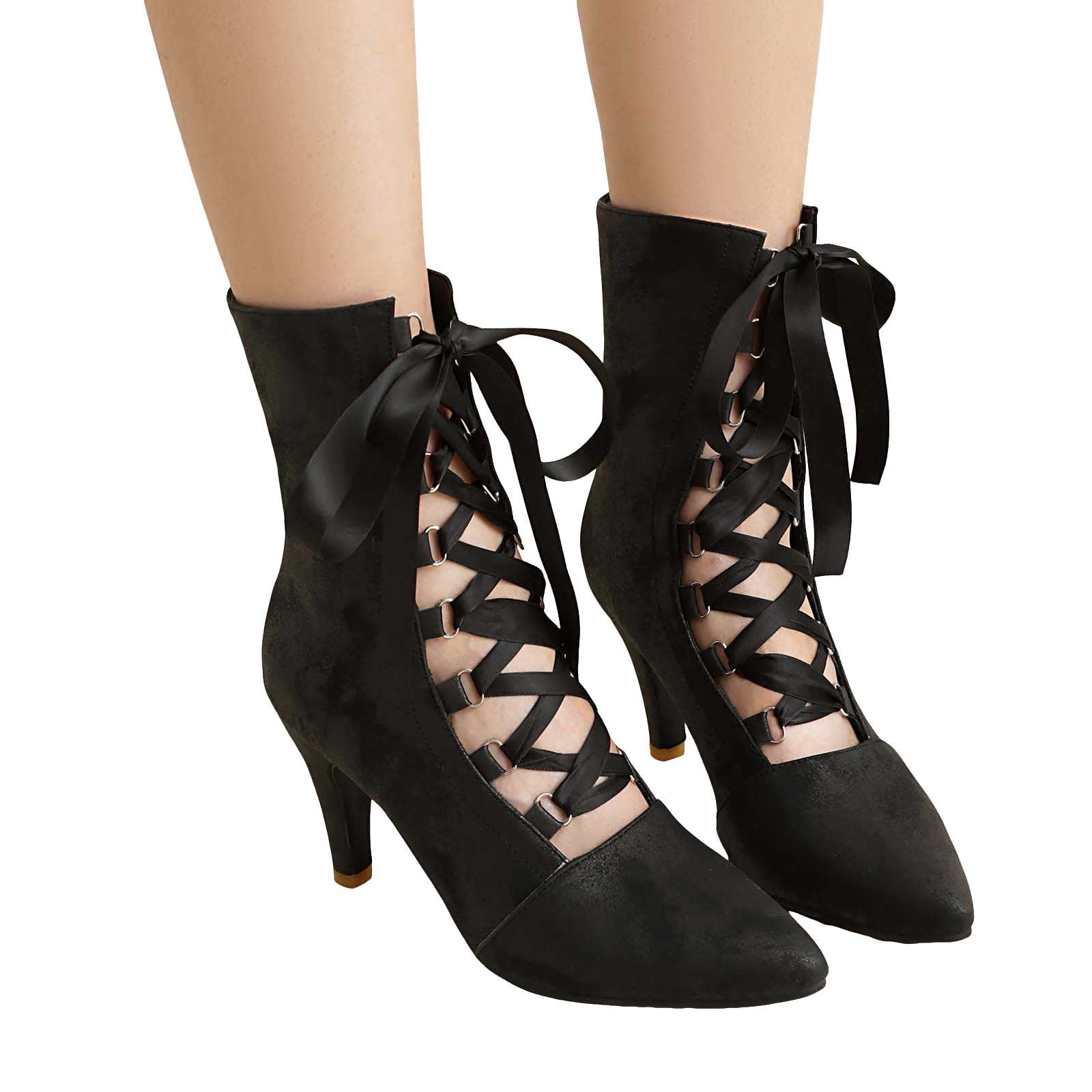 Women's Pointed Toe Ankle Booties – Kitten Heel, Bow Tie Strap, Dress Boots For Fall & Winter