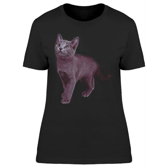 Kitten Looking Up T-Shirt Women -Image by Shutterstock, Female XX-Large