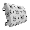 thumbnail image 1 of Kitten Lumbar Pillow, Cat Faces with Paw Footprint Animal Love My Pet Illustration, Soft Back Cushion for Office Chairs with Adjustable Straps, 14" x 13", Grey Charcoal Grey White, by Ambesonne, 1 of 7