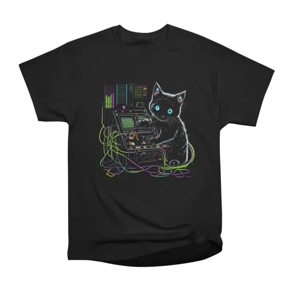Kitten Machine Operator T-Shirt Tee Gift For Him Merch For Her Apparel For Friend