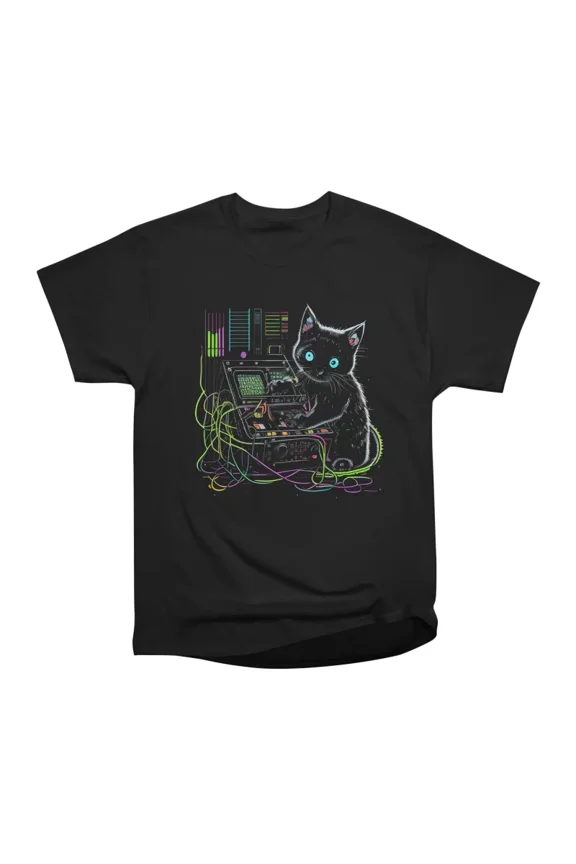 Kitten Machine Operator T-Shirt Tee Gift For Him Merch For Her Apparel For Friend