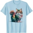 thumbnail image 1 of Kitten Maine Coon Persian Siberian Colourful Watercolour Cat Lover Unisex T-Shirt for Men Women Kids Toddler,Light Blue Color,Size YXL, 1 of 5