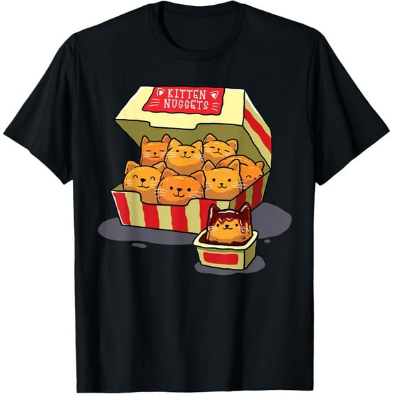 Kitten Nuggets Cat Shirt – Funny Food Pun Tee for Cat Lovers and Pet Fans