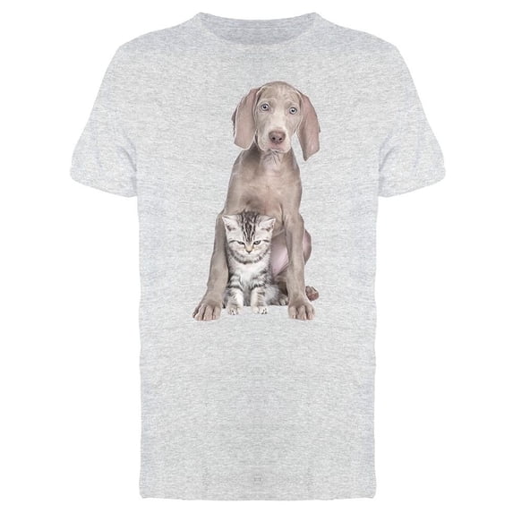 Kitten Sits Between Dogs Paws Tee Men's -Image by Shutterstock
