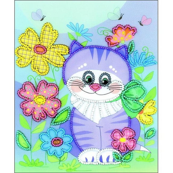 Kitten Stamped Cross Stitch Kit-6"X7"