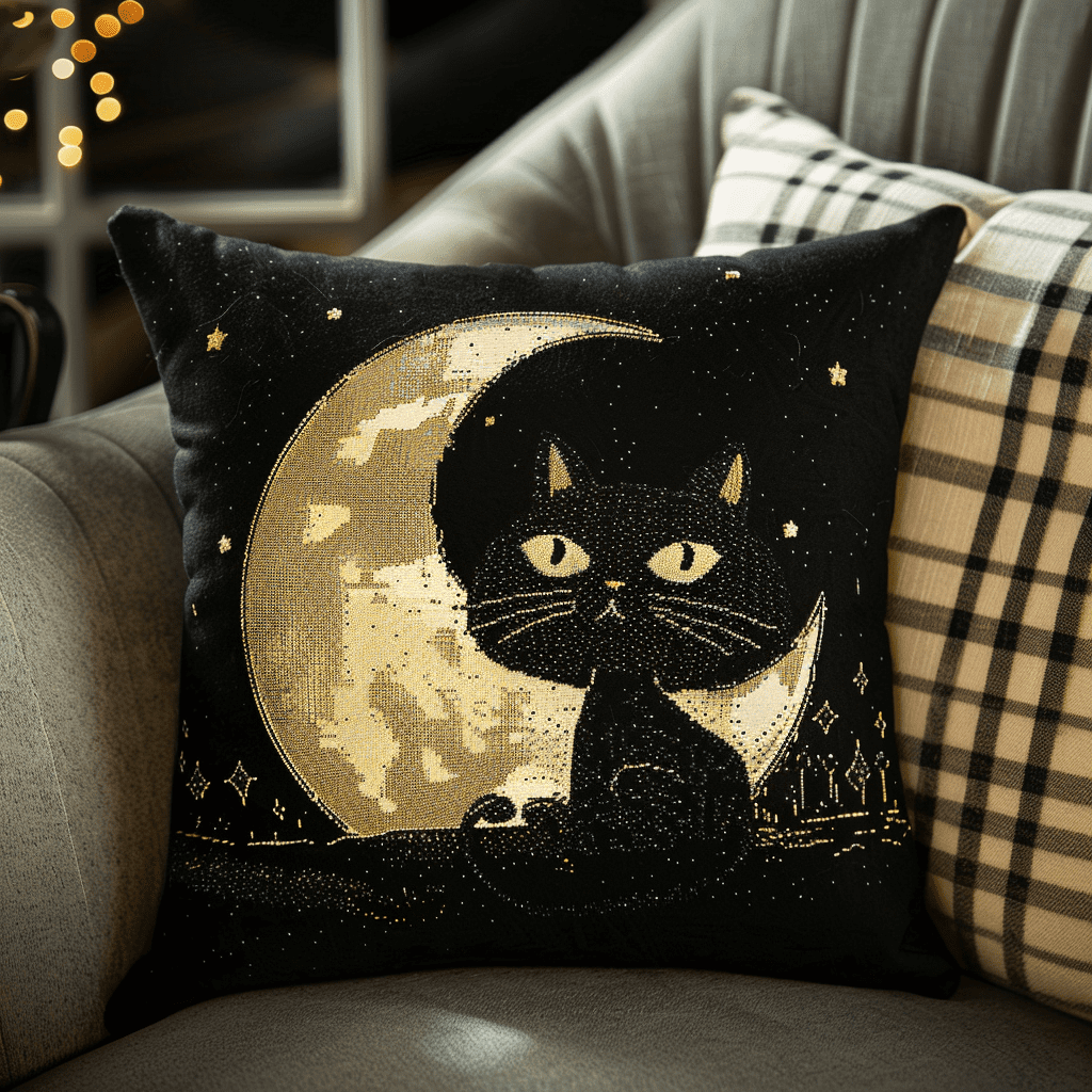 Kitten Stamped Cross Stitch Pillow Case Kits , 45X45cm , Cross Stitch Kits for Adults (11ct)