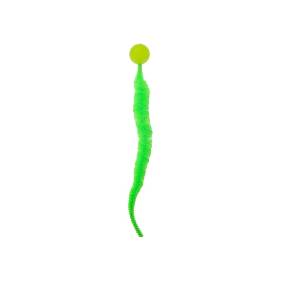 Kitten ToysforIndoor Cats Self Play, Chenille Stems, Caterpillar Shape, Active Chasing, Indoor Spaces, Bright Green, 1 Pc