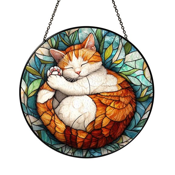 Kitten Window Hanging – Stained Glass Style Decorative Art