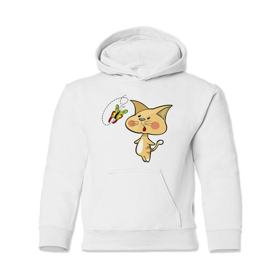 Kitten With A Butterfly Hoodie Juniors -Image by Shutterstock, x-Large