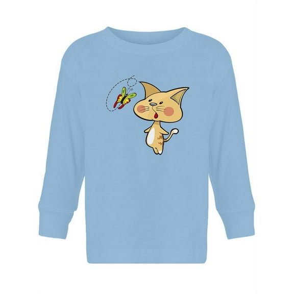Kitten With A Butterfly Long Sleeve Toddler -Image by Shutterstock,  2 Toddler