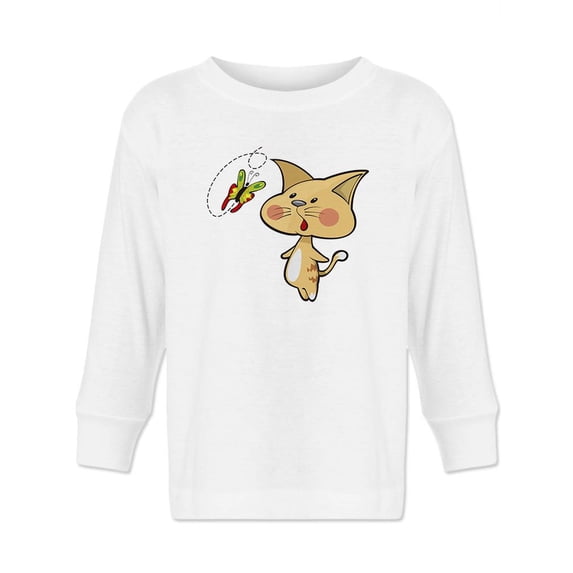 Kitten With A Butterfly Long Sleeve Toddler -Image by Shutterstock, 4 Toddler