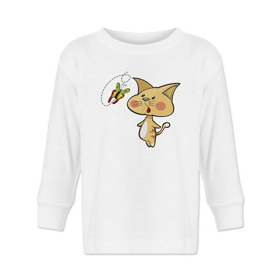 Kitten With A Butterfly Long Sleeve Toddler -Image by Shutterstock, 4 Toddler