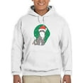 thumbnail image 1 of Kitten With Christmas Hat Hoodie Men -Smartprints Designs, Male 4X-Large, 1 of 4