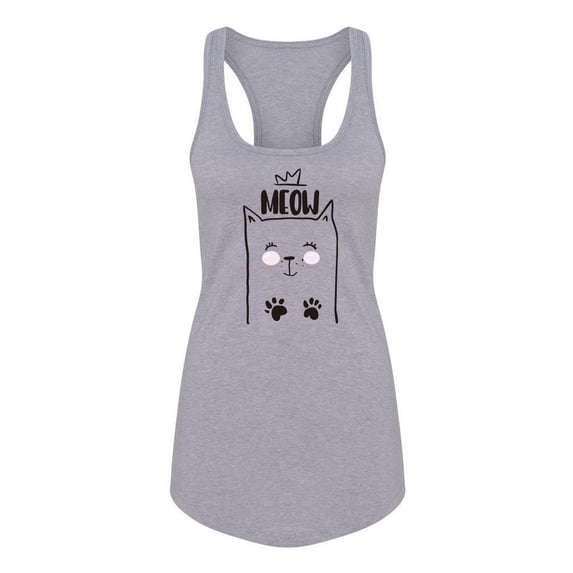 Kitten With Meow Crown Racerback Tank Women -Image by Shutterstock, Female XX-Large