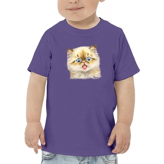Kitten With Tongue Out T-Shirt Toddler -Kayomi Harai Designs,  4 Toddler