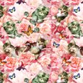 thumbnail image 1 of Kittens Cats Pink Flowers Butteflies Pattern Premium Roll Gift Wrap Wrapping Paper, 1 of 7