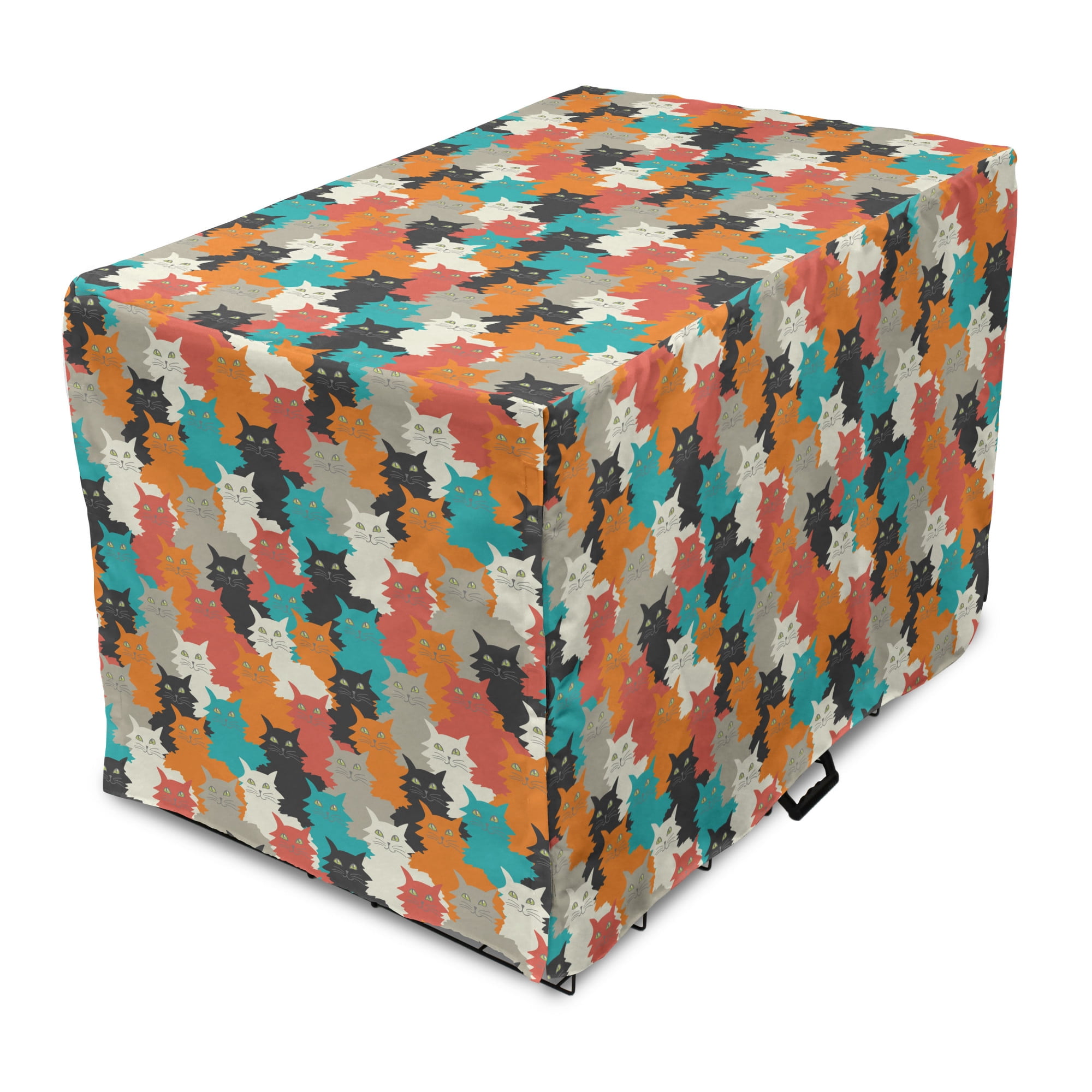 Fresh Look at Kittens Dog Crate Cover Funny And Colorful Cats Messy Furry