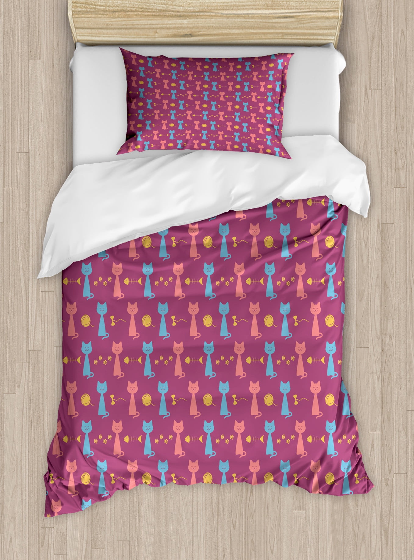Playful Cats And Yarn 3-Piece Quilted Bedding Set NCU0PD625