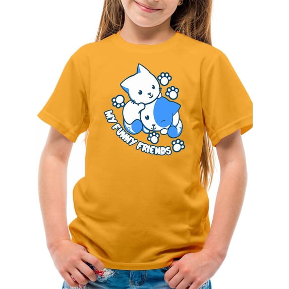 Kittens Funny Friends T-Shirt Juniors -Image by Shutterstock, Large