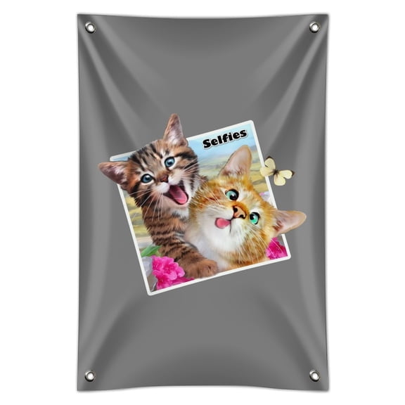 Kittens Selfie Picture Home Business Office Sign