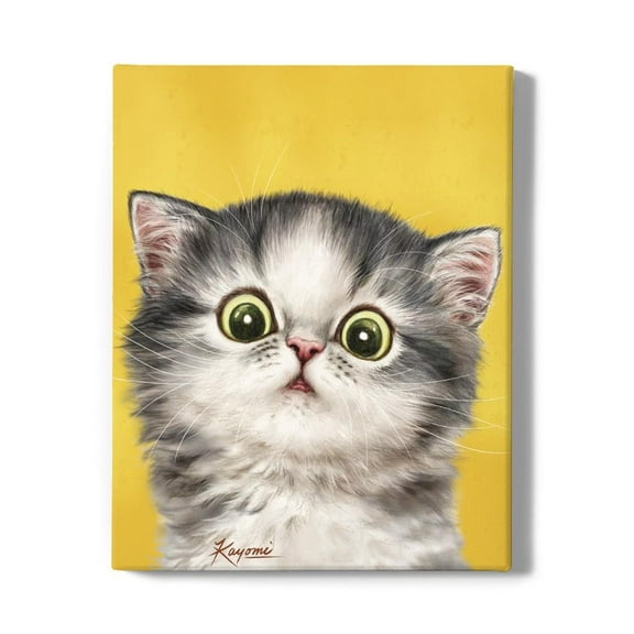 Kittens Staring Wrapped Canvas  -Kayomi Harai Designs,