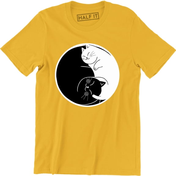 Kittens Ying Yang Men Fashion Tumblr Hippy Hippie Peace Kitty Cats T-Shirt