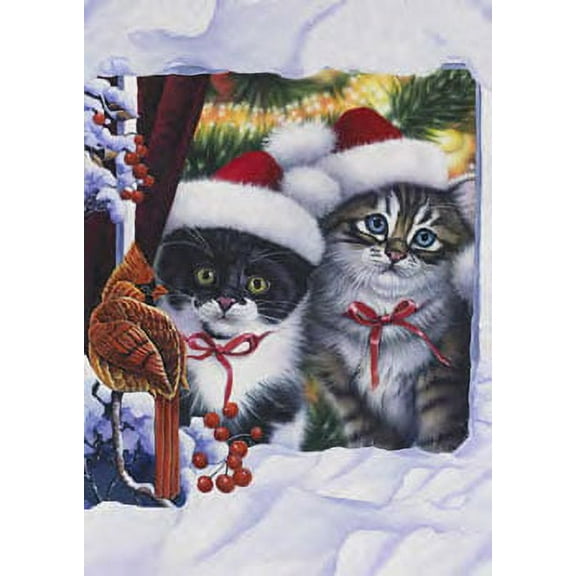 Kittens in Window Toland Art Banner