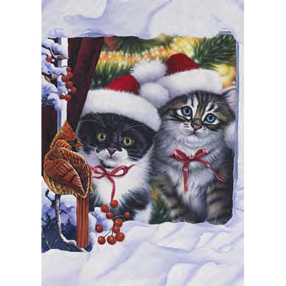 Kittens in Window Toland Art Banner