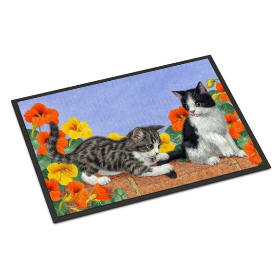 Kittens on Wall Door Mat