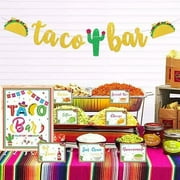 Kitticcino Taco Bar Decoration HP29&nbsp;Kit - Banner Sign Tents Garland for Fiesta Mexican Cinco De Mayo Themed Party Bachelorette Bridal Shower, Housewarming