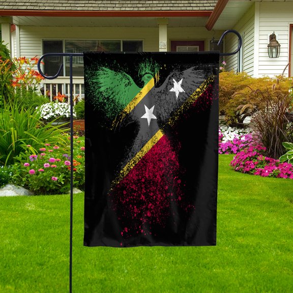 Kittitian And Nevisian Flag With Eagle Painting - Proud Saint Kitts And Nevis Garden Flag (11.5x17.5) Double-Sided Decorative Polyester Indoor/Outdoor Flag