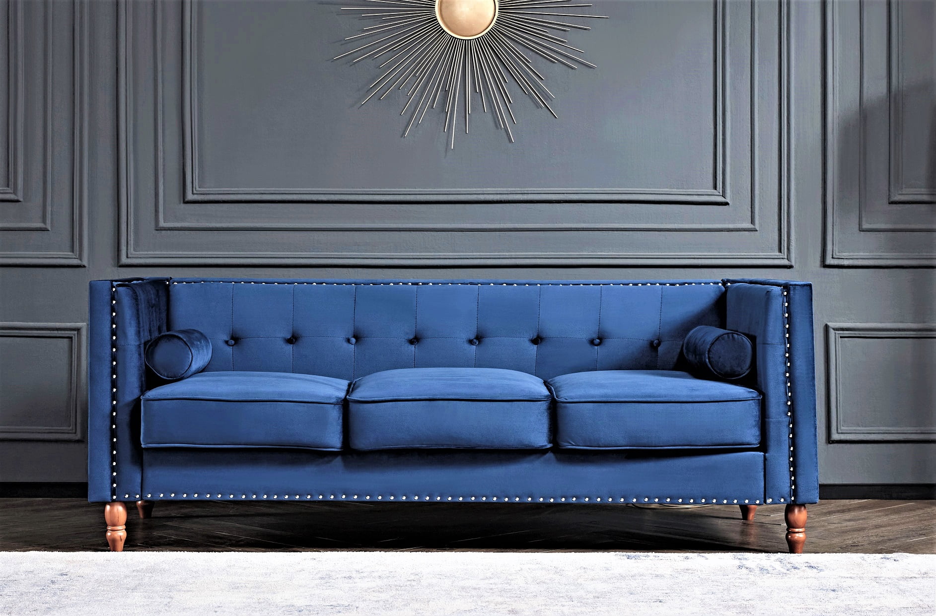 Kittleson 83'' Velvet Square Arm Sofa