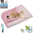 thumbnail image 1 of Kittra Cooling Mat for Cats, Comfortable and Breathable Cooling Bed for Cats, 3 Layer System Instant Cool, for Small Dogs and Cats (pink,L(28 * 22in)), 1 of 7