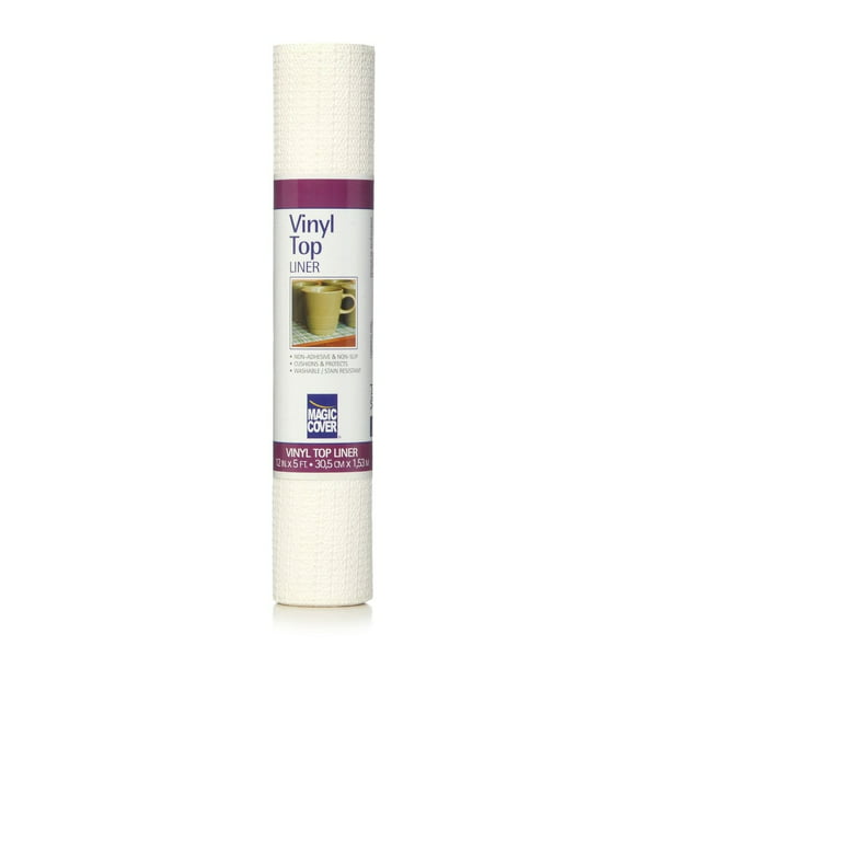 Kittrich Corp Adhesive Shelf Liner, Bright White, 12 x 5
