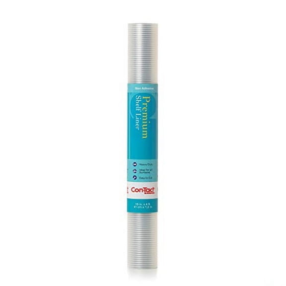 Con-Tact Brand Non-Adhesive Premium Shelf Liner, Ribbed Clear, 16-Inch by 4-Feet