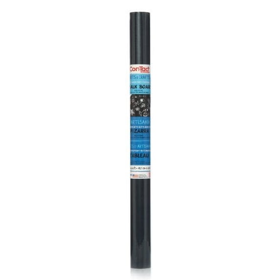 Con-Tact Brand Creative Covering Chalkboard Self-Adhesive Shelf Liner, 18'' x 6', Black