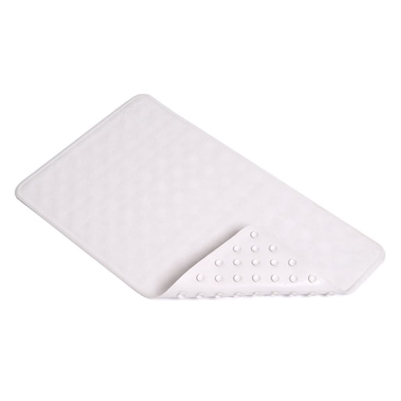 Con-Tact Brand Rubber Bath Mat, White Circles, 24" x 14"