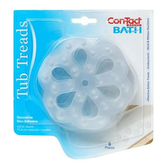 Kittrich TUBT-C02520-06 Clear Wheel Non-Adhesive Tub Tread - 6 Pack
